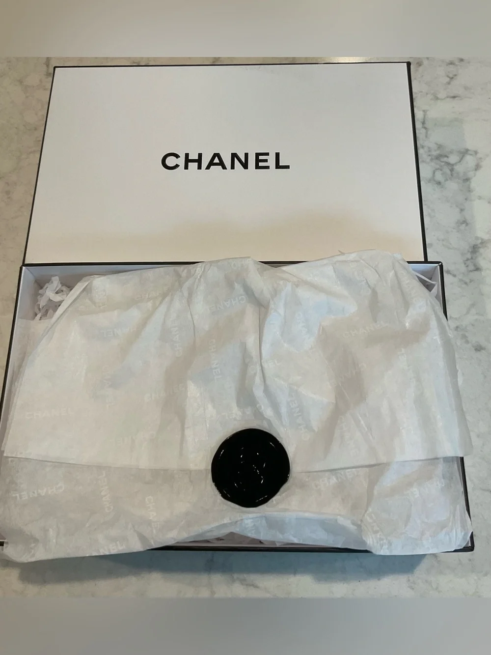 Authentic Chanel perfume box with original packaging